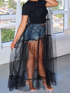 Tulle Combo Tunic Top