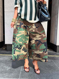 Camo Wide-Leg Capris