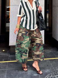 Camo Wide-Leg Capris