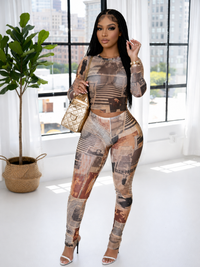 Printed Top & Pants Set