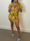 Printed Tied Shirt & Shorts Set