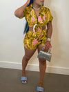 Printed Tied Shirt & Shorts Set