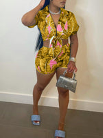 Printed Tied Shirt & Shorts Set