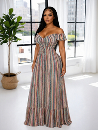Stripe Off-Shoulder Dress