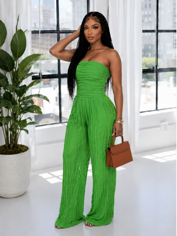 Ruched Strapless Jumpsuit