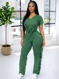 Fringe Combo Pants Set