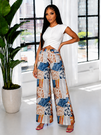 Colorbolck Straight Pants