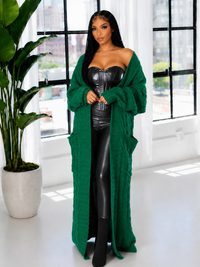 Solid Open-Front Long Cardigan