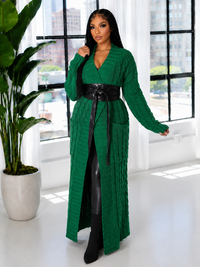 Solid Open-Front Long Cardigan