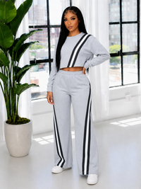 Stripe Sweatshirt & Pants Set