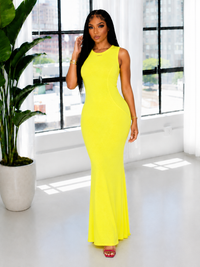 Solid Sleeveless Slit Dress