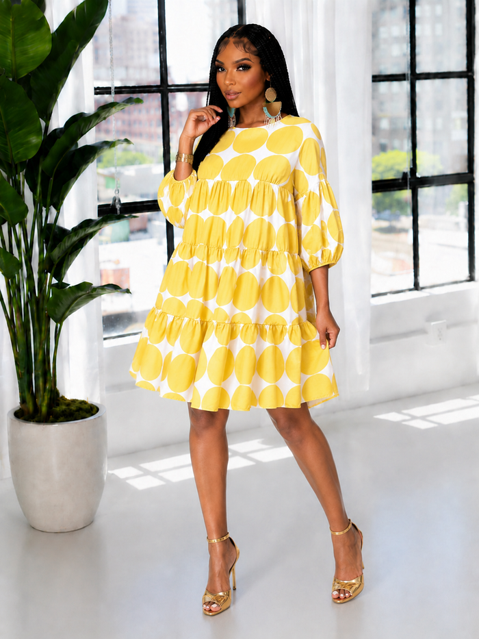 Dot Ruffle Dress-Clearance