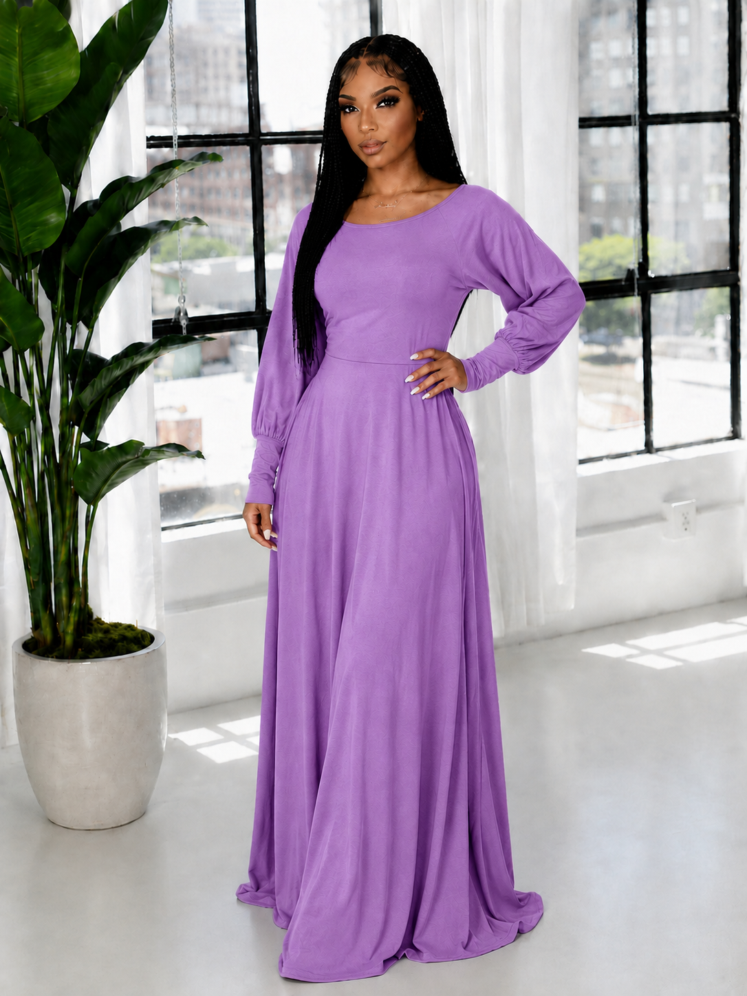 Bishop Sleeve Maxi Dress
