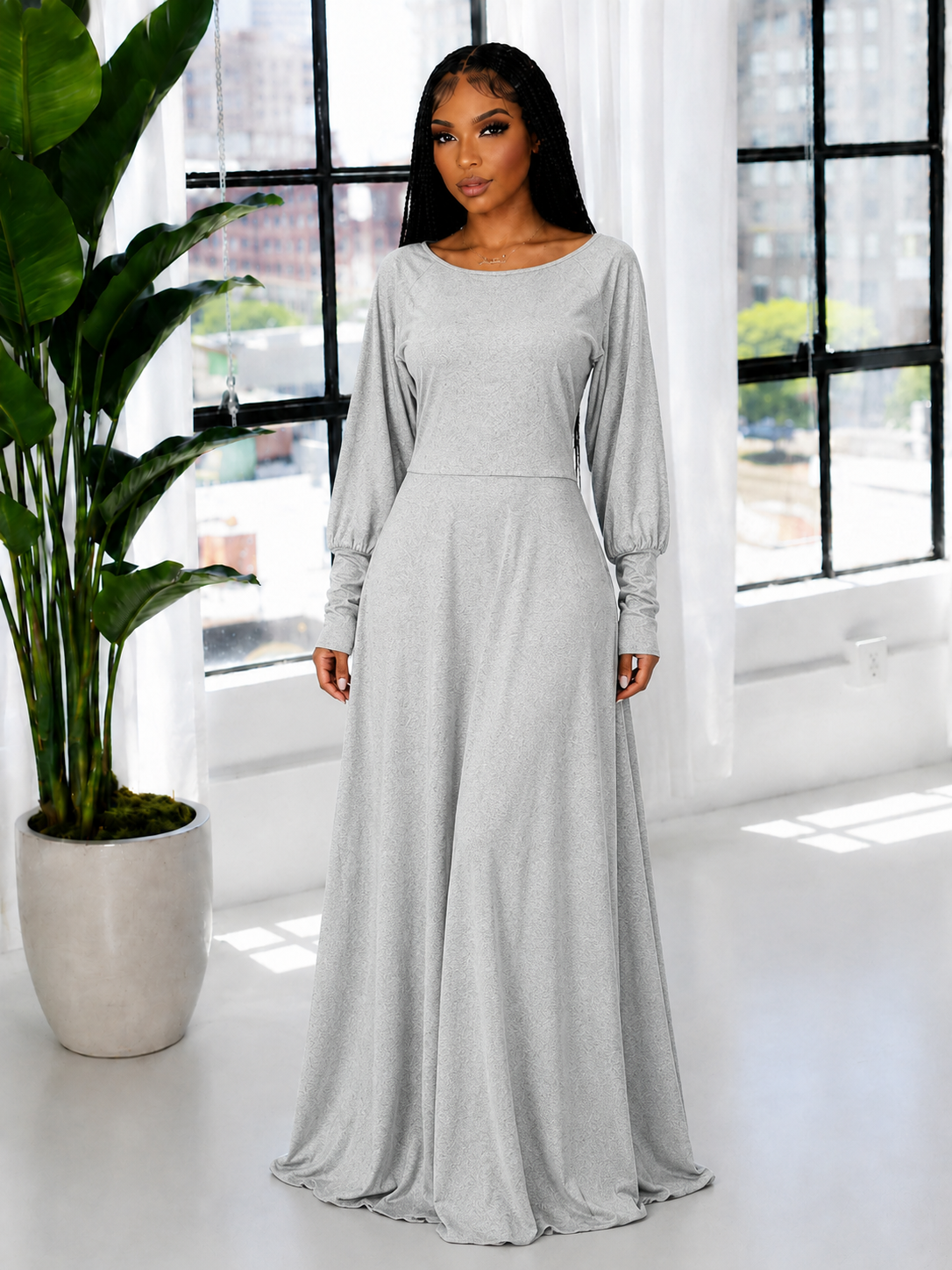 Bishop Sleeve Maxi Dress