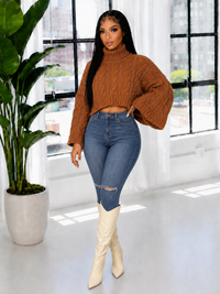 Knit Turtleneck Poncho