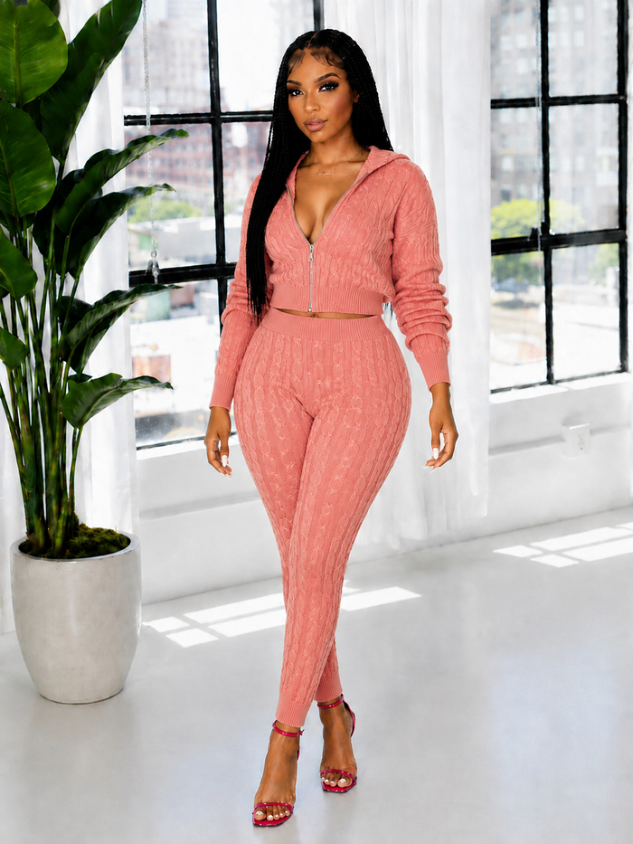 Bellizimos Knit Zip Hoodie & Pants Set