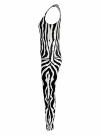 Printed Zip-Front Sleeveless Jumpsuit