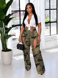 Camo Cutout Pants