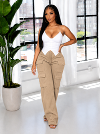 Solid Cargo Pants