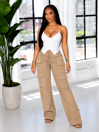 Solid Cargo Pants