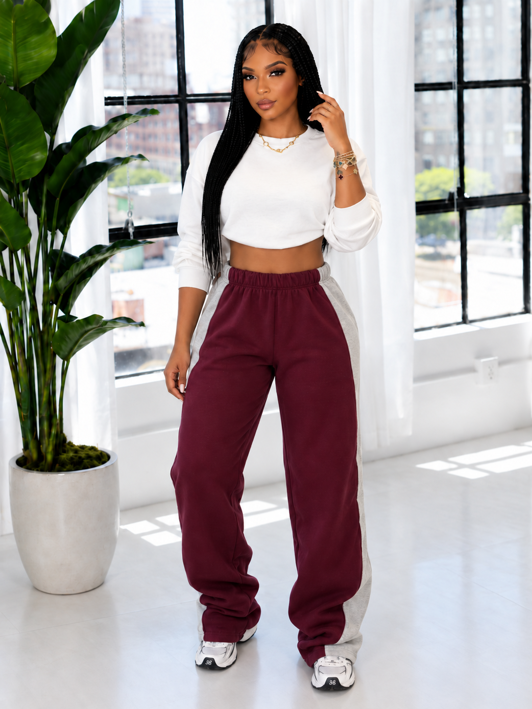 Two-Tone Combo Sweatpants