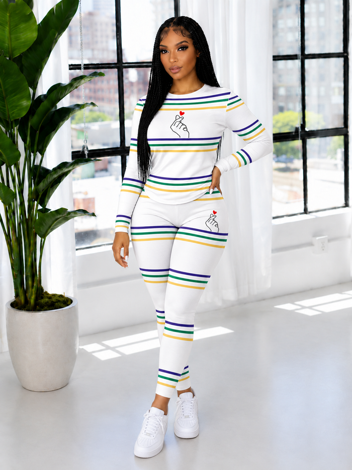 Stripe Tee & Pants Set