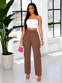 Solid Cargo Pants