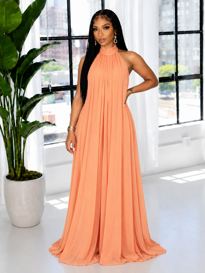 Halter Chiffon Jumpsuit