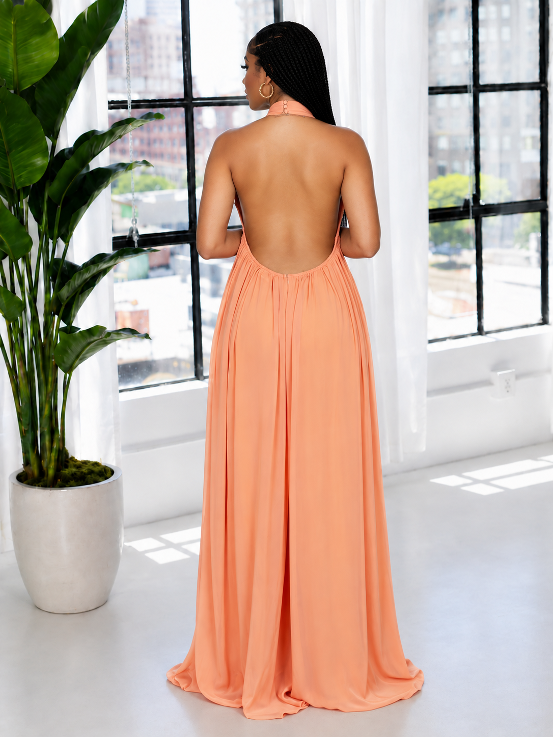 Halter Chiffon Jumpsuit