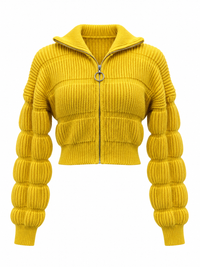 Yellow Zip-Front Sweater