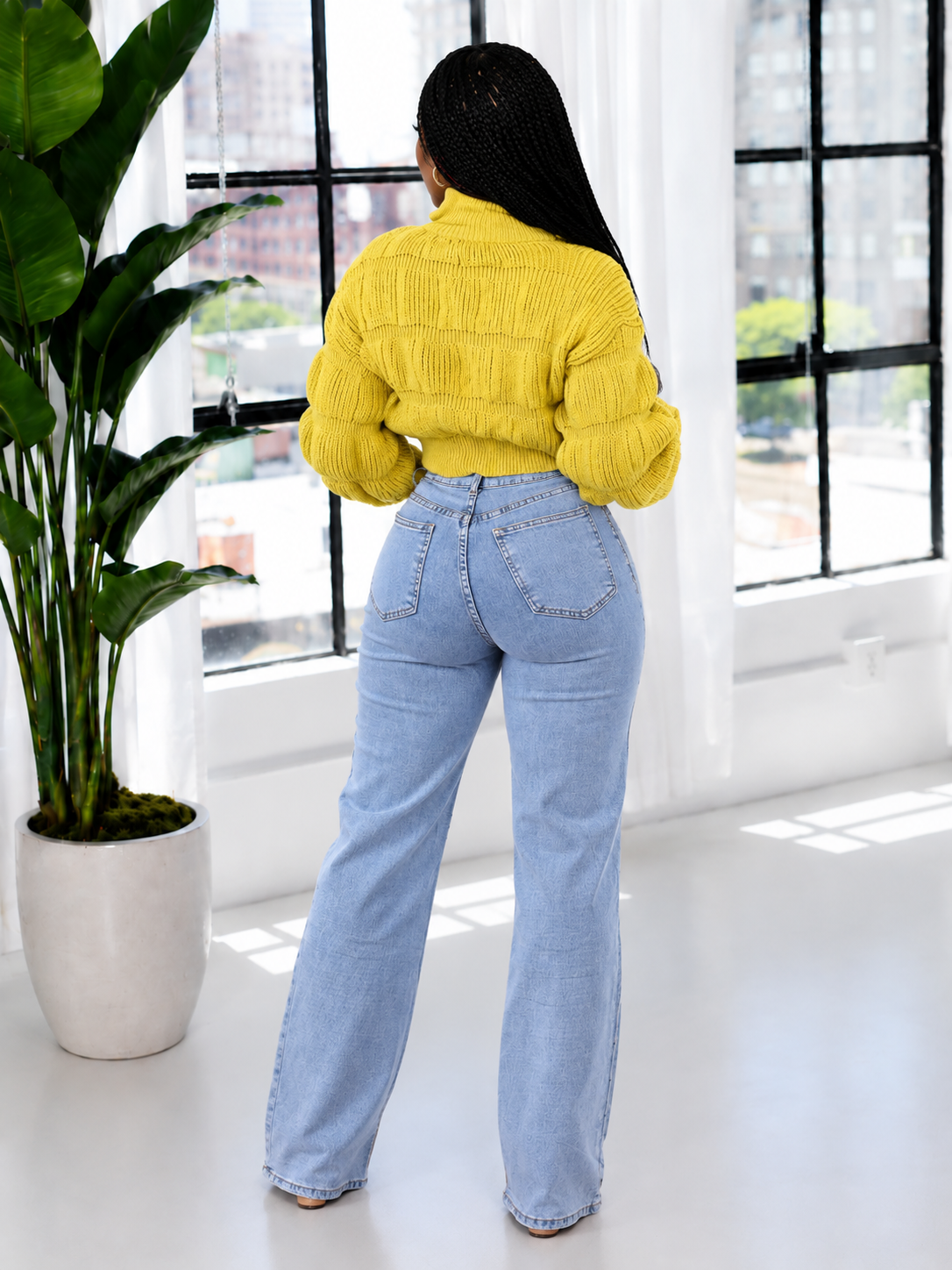 Yellow Zip-Front Sweater
