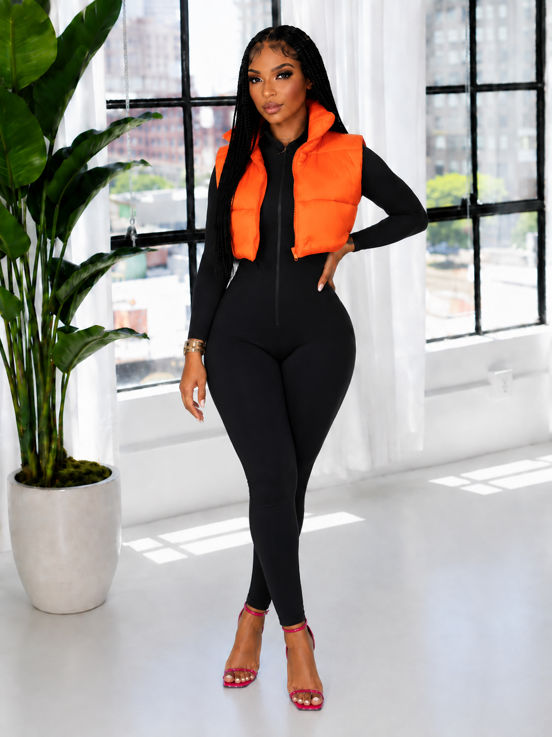 Zip-Front Puffer Vest