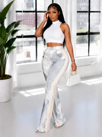 Fringe Combo Printed Pants