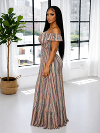 Stripe Off-Shoulder Dress
