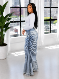 Ruched Draped Jeans