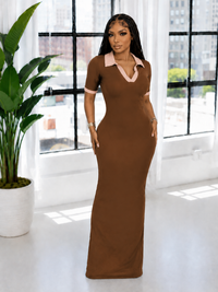 Contrast Polo Dress