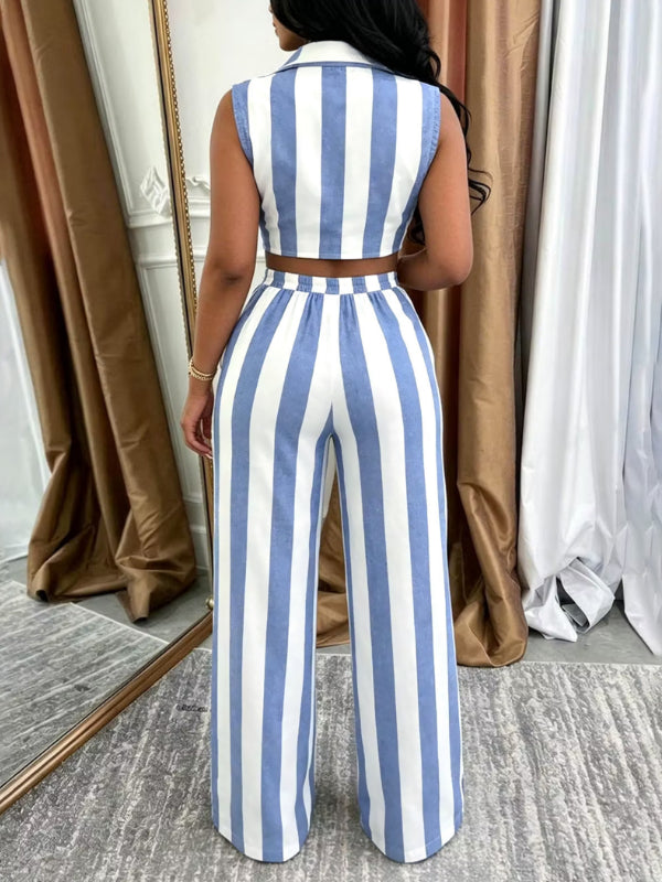 Stripe Cargo Vest & Pants Set