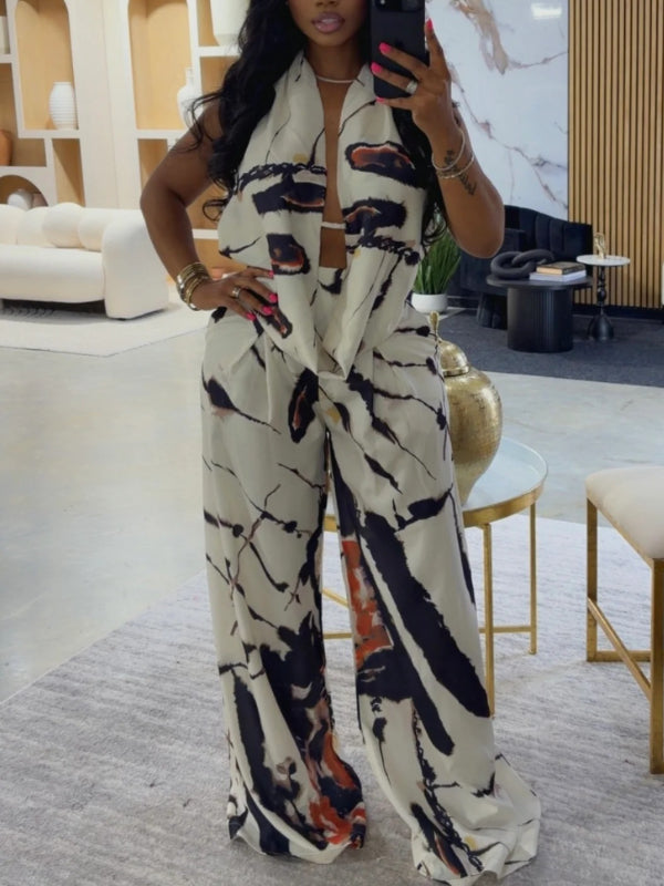 Stripe Halter Top & Pants Set