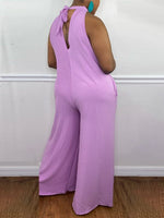 Tied-Neck Wide-Leg Jumpsuit