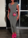 Solid Open-Back Jumpsuit