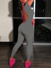 Solid Open-Back Jumpsuit