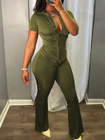 Solid Ruched Shirt & Pants Set
