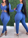 Solid Drawstring Tee & Pants Set