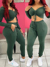 Solid Drawstring Tee & Pants Set