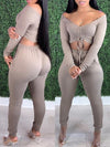 Solid Drawstring Tee & Pants Set