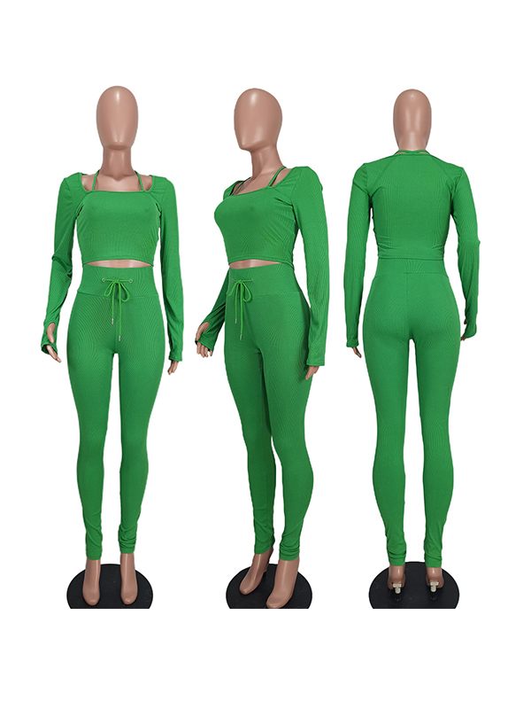 Ribbed Top & Pants Set