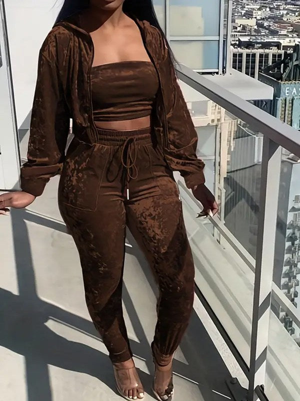 Solid Velvet 3PC Set