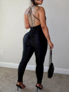Solid Tied-Back Jumpsuit
