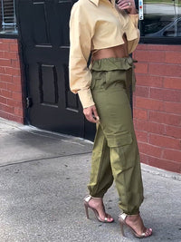 Tied Cargo Pants-Clearance