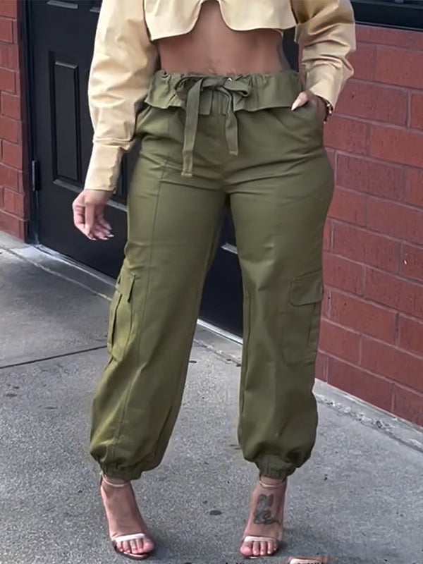 Tied Cargo Pants-Clearance